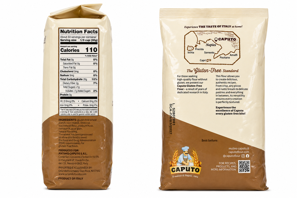 Caputo Gluten-Free Flour – 2.2 lb (1 kg) Bag