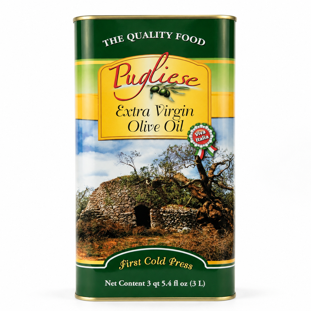 Pugliese Extra Virgin Olive Oil – 4 Pack (3 Liter Tins)
