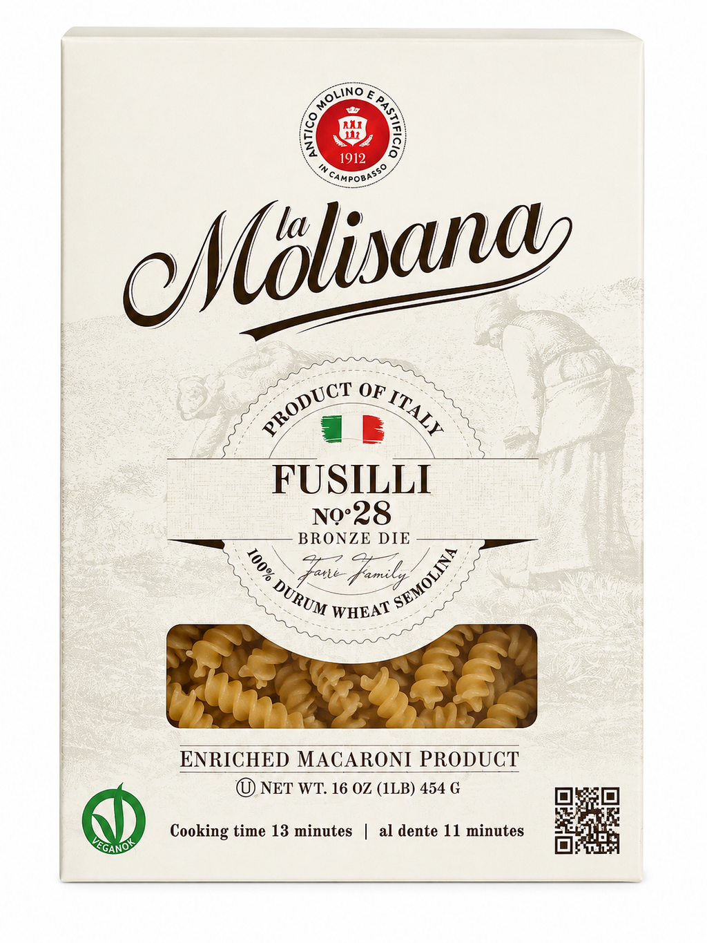 La Molisana Fusilli No. 28 – Bronze Die Italian Pasta, 16 oz