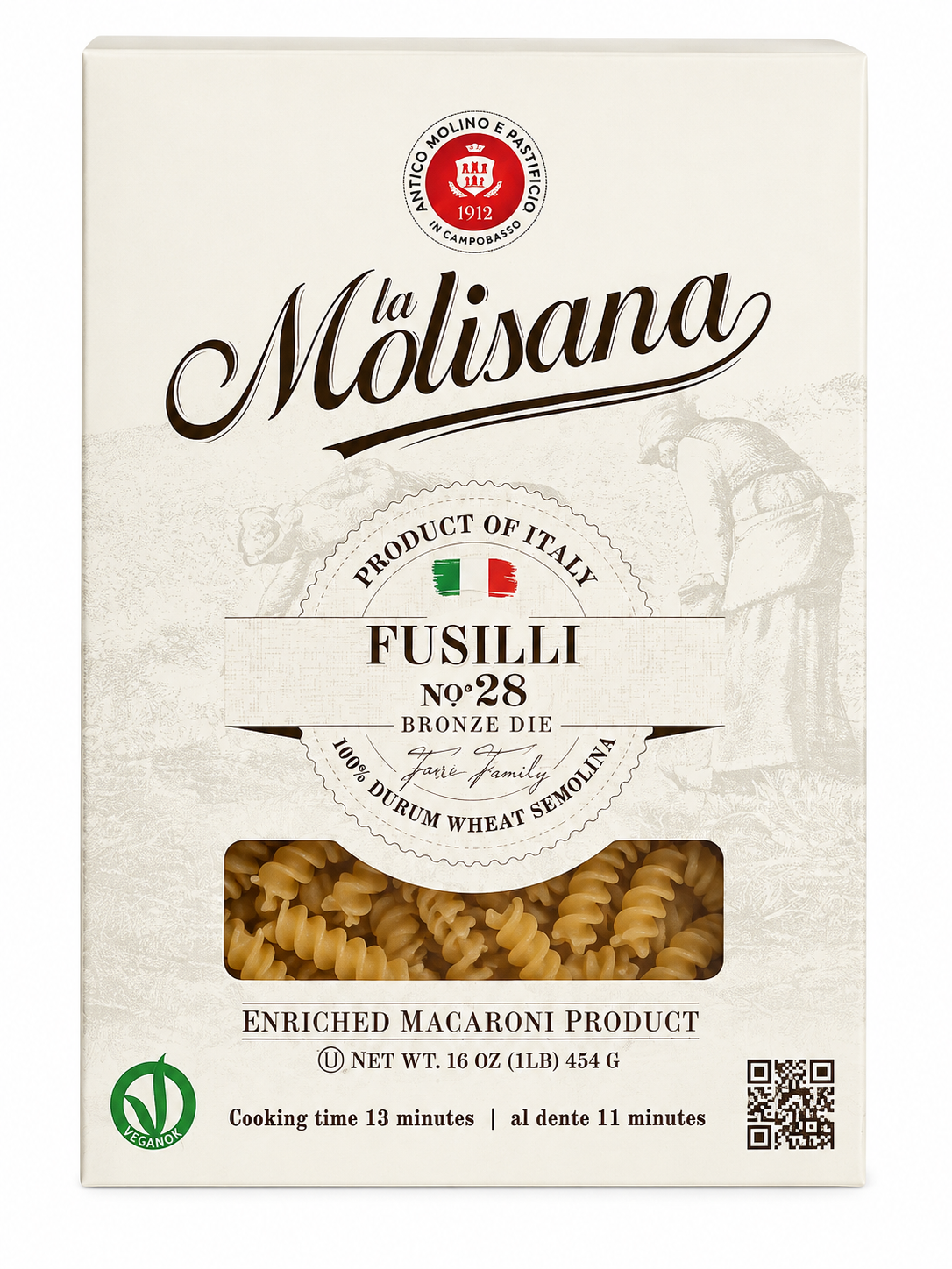 La Molisana Fusilli No. 28 – Bronze Die Italian Pasta, 16 oz