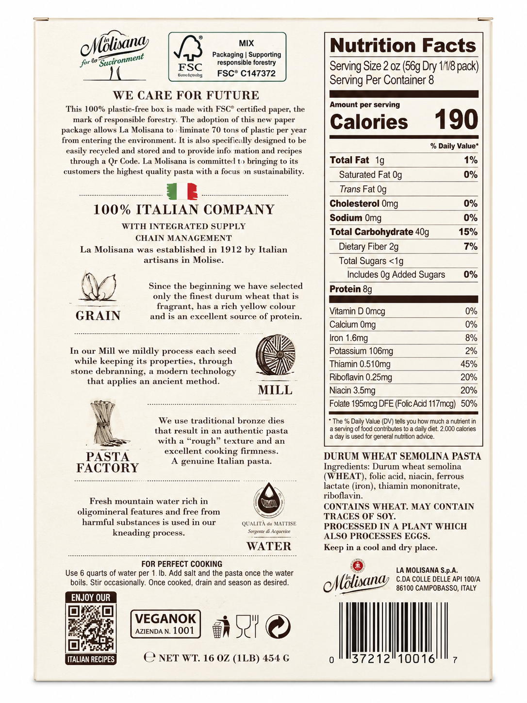 La Molisana Fusilli No. 28 – Bronze Die Italian Pasta, 16 oz