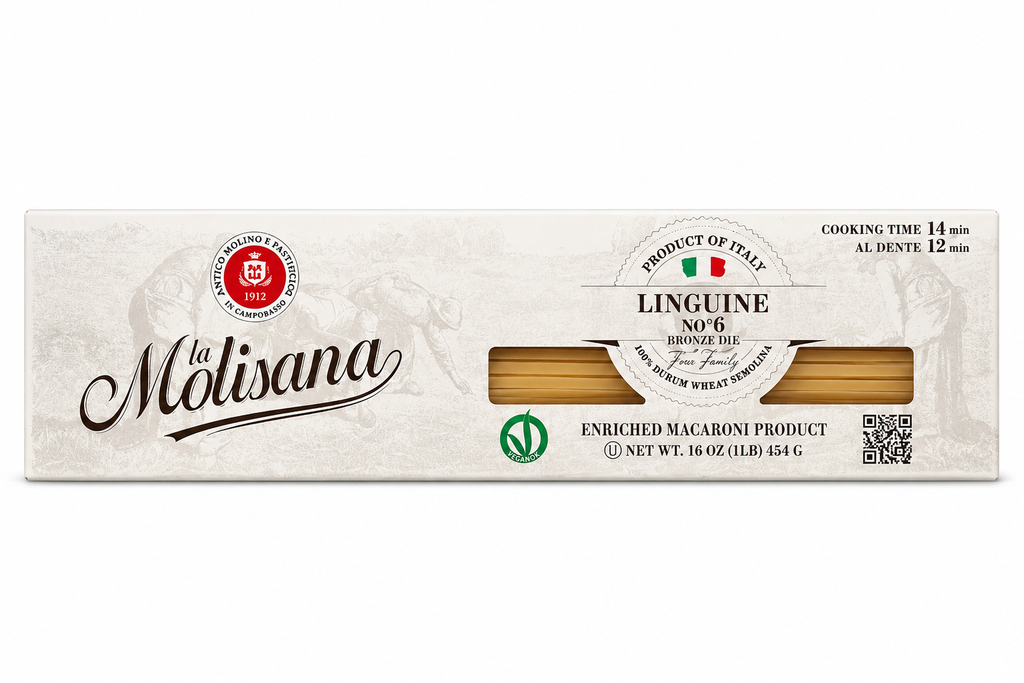 La Molisana Linguine No. 6 – Bronze Die Pasta, 1 lb (6 Pack)