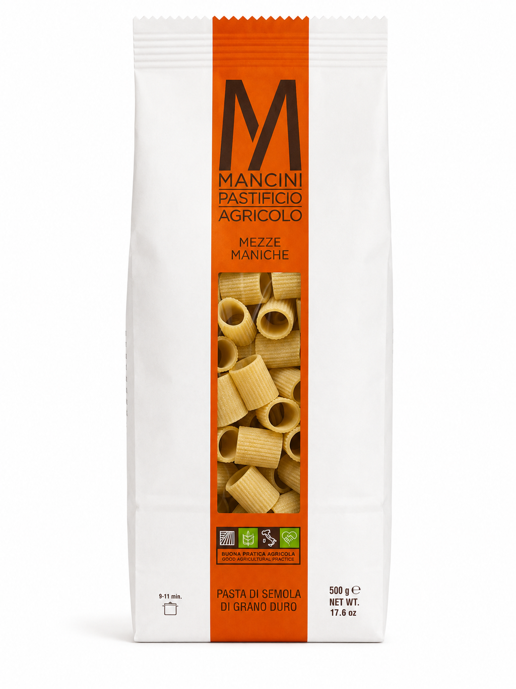 Mancini Mezze Maniche Pasta – 6 Pack (500g Each) | Imported from Italy