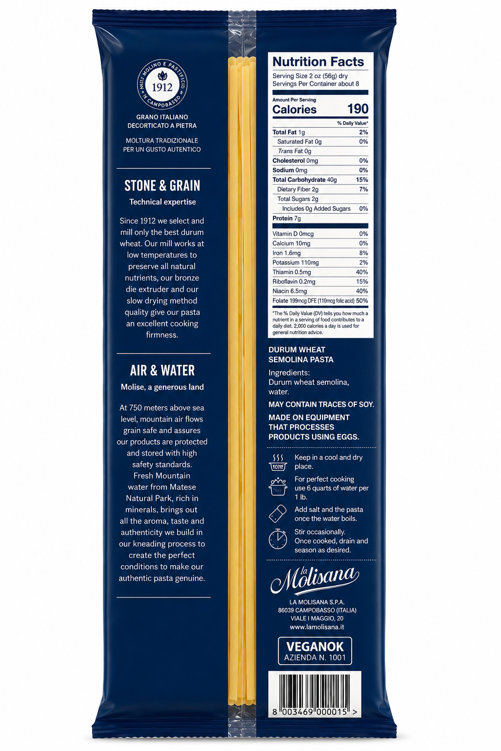 La Molisana Fettuccine N°5 Bronze Die Pasta – 1 lb