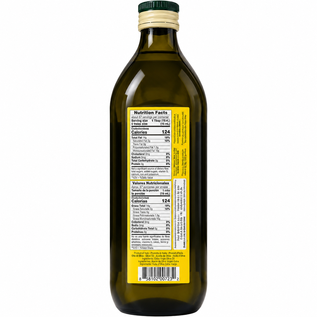 Saro Taormina Extra Virgin Olive Oil – First Cold Pressed, Product of Italy – 1 Liter (33.8 fl oz)