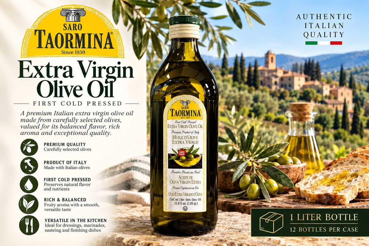 Saro Taormina Extra Virgin Olive Oil – 6 Pack (1 Liter Bottles)