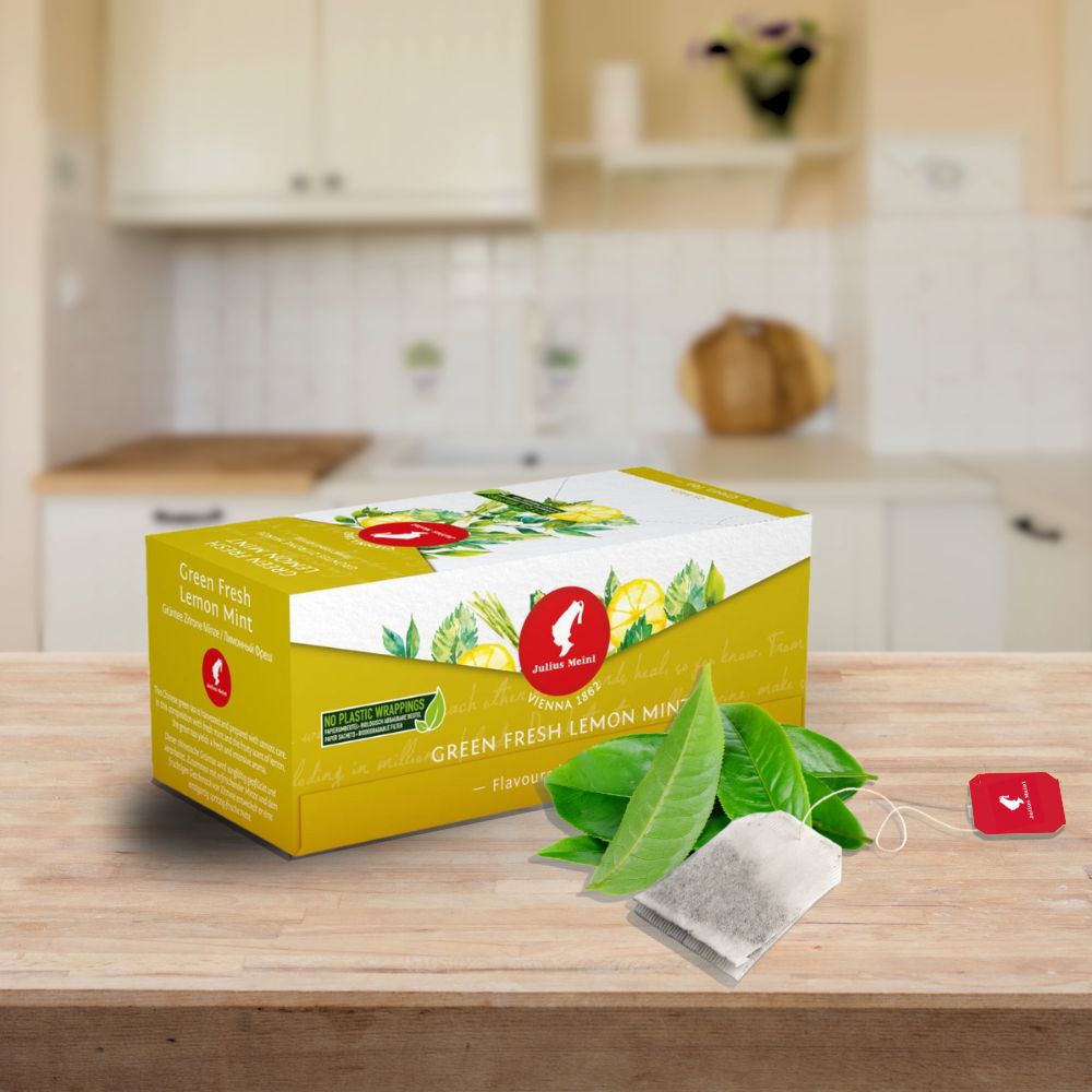 Julius Meinl Fresh Lemon Mint Green Tea Bags 25ct